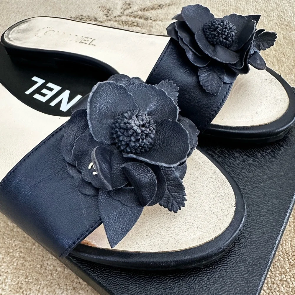 Chanel Flower Sandals (Blue)